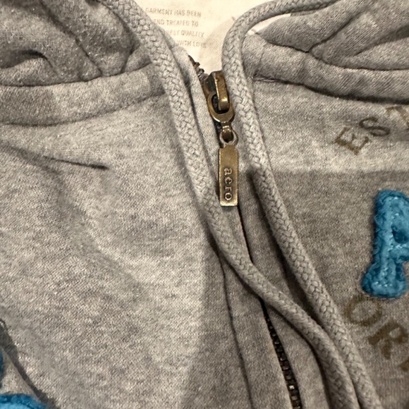 Aeropostale Retro Vintage Y2k Gray Zip-Up Hoodie - XS - Picture 3 of 3
